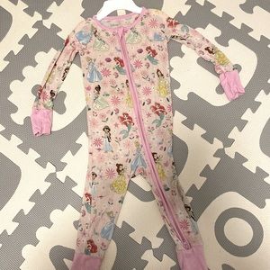 Little Sleepies 12- 18 month zip pajama. Disney princess